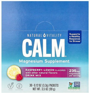 Thumbnail - Natural Vitality, CALM®, Magnesium Supplement Drink Mix, Trinkmischung aus Magnesium-Ergänzungsmitteln, Himbeer-Zitrone,...