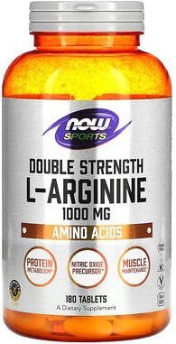 NOW Foods, Sports, L-Arginine, Sport, L-Arginin, 1.000 mg, 180 Tabletten