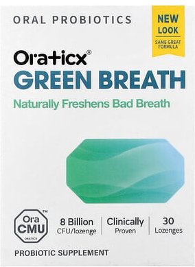 Oraticx, Green Breath, probiotisches Ergänzungsmittel, Minze, 8 Milliarden KBE, 30 Lutschtabletten