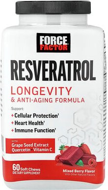 Force Factor, Resveratrol, Longevity & Anti-Aging Formula, Resveratrol, Longevity & Anti-Aging Formula, Beerenmischung, ...