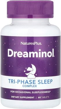 NaturesPlus, Dreaminol®, Drei-Phasen-Schlafkomplex, 60 Tabletten
