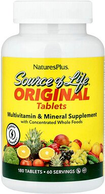 NaturesPlus, Source of Life®, Original Tablets, Multivitamin- und Mineralstoff-Ergänzungsmittel, 180 Tabletten