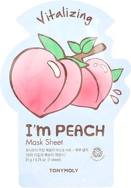 TonyMoly, I'm Peach, Vitalizing Beauty Mask Sheet, vitalisierende Beauty-Gesichtsmaske, 1 Tuchmaske, 21 g (0,74 oz.)