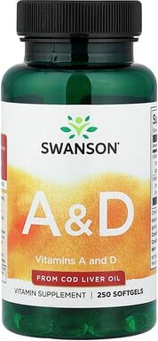Swanson, Vitamins A & D, Vitamine A und D, 250 Weichkapseln