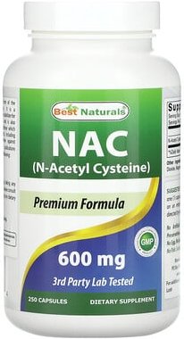 Best Naturals, NAC, N-Acetylcystein, 600 mg, 250 Kapseln
