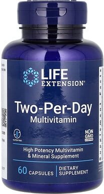 Life Extension, Two-Per-Day Multivitamin, Zwei-pro-Tag-Multivitamin, 60 Kapseln