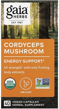 Gaia Herbs, Cordyceps Mushroom, Cordyceps-Pilz, 40 vegane Kapseln