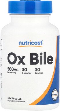 Thumbnail - Nutricost, Ox Bile, Ochsengalle, 500 mg, 30 Kapseln