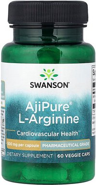Swanson, AjiPure® L-Arginine, L-Arginin, 500 mg, 60 vegetarische Kapseln