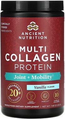 Ancient Nutrition, Multi Collagen Protein, Gelenk + Beweglichkeit, Vanille, 212 g (7,48 oz.)