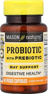 Mason Natural, Probiotic with Prebiotic, Probiotikum mit Präbiotikum, 40 vegetarische Kapseln