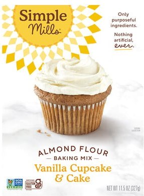 Thumbnail - Simple Mills, Mandelmehl-Backmischung, Vanille-Cupcake & Cake, 327 g (11,5 oz.)
