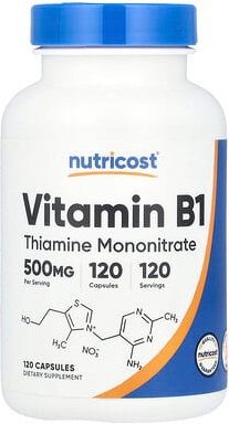 Nutricost, Vitamin B1, 500 mg, 120 Kapseln