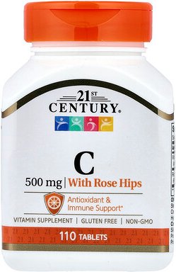21st Century, Vitamin C mit Hagebutten, 500 mg, 110 Tabletten