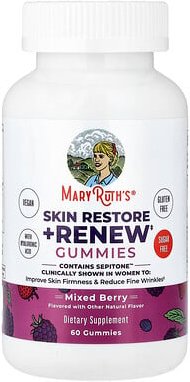 MaryRuth's, Skin Restore + Renew Gummies, revitalisierende und regenerierende Fruchtgummis, gemischte Beeren, 60 Fruchtg...