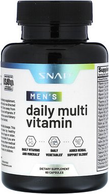 Snap Supplements, Men's Daily Multivitamin, täglich, 60 Kapseln