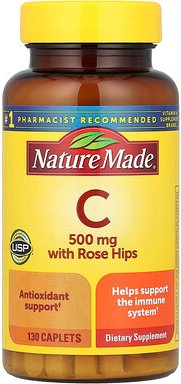 Nature Made, Vitamin C mit Hagebutten, 500 mg, 130 Kapseln