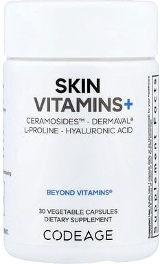 Codeage, Skin Vitamins+, Hautvitamin, 30 pflanzliche Kapseln