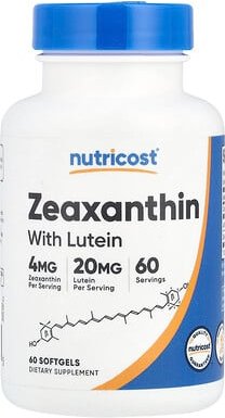 Nutricost, Zeaxanthin with Lutein, Zeaxanthin mit Lutein, 60 Weichkapseln