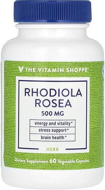 The Vitamin Shoppe, Rhodiola rosea, Rosenwurz, 500 mg, 60 pflanzliche Kapseln