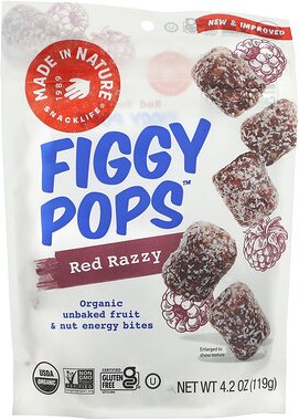 Made in Nature, Figgy Pops, Energie-Snack, rote Himbeere, 119 g (4,2 oz.)