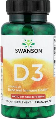 Thumbnail - Swanson, Vitamin D3, 400 IU (10 mcg), 250 Kapseln