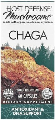 Host Defense, Mushrooms™, Chaga, 60 Kapseln (0,5 g pro Kapsel)