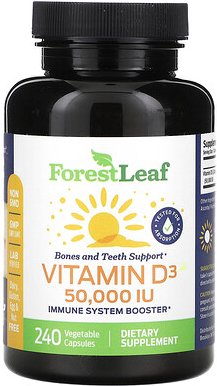 Forest Leaf, Vitamin D3, 1.250 mcg (50.000 IU), 240 pflanzliche Kapseln