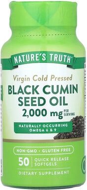 Thumbnail - Nature's Truth, Black Cumin Seed Oil, Schwarzkümmelöl, 50 Weichkapseln mit schneller Freisetzung (1.000 mg pro Weichkaps...