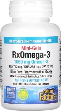 Natural Factors, RxOmega-3 Mini-Gels, 60 Weichkapseln (530 mg pro Weichkapsel)
