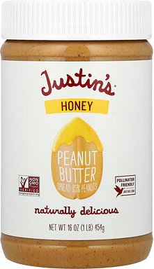 Justin's Nut Butter, Honey Peanut Butter Spread, Honig-Erdnussbutter-Aufstrich, 454 g (16 oz.)