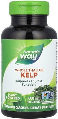 Thumbnail - Nature's Way, Kelp, Seetang, ganzer Thallus, 600 mg, 180 vegane Kapseln