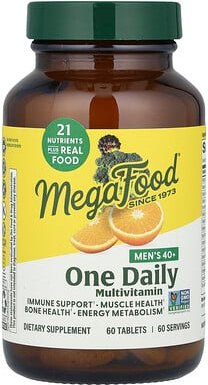 Thumbnail - MegaFood, Men‘s 40+ One Daily Multivitamin, Multivitaminpräparat für Männer ab 40, einmal tägliches Multivitamin, 60 Tab...