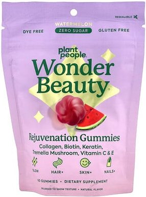 Plant People, Wonder Beauty®, Rejuvenation Gummies, verjüngende Fruchtgummis, Wassermelone, 60 Fruchtgummis