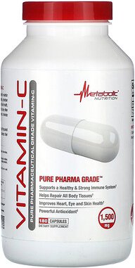 Metabolic Nutrition, Vitamin-C, 180 Kapseln (750 mg pro Kapsel)