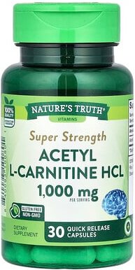 Nature's Truth, Acetyl L-Carnitin HCL, superstark, 30 Kapseln mit schneller Freisetzung (500 mg pro Kapsel)