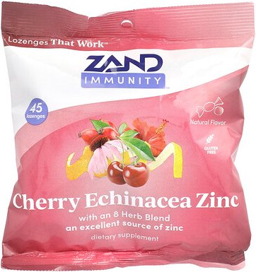 Zand, Immunity, Cherry Echinacea Zinc, Zink aus Kirsche-Echinacea, natürlich, 45 Lutschtabletten