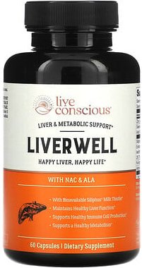 Live Conscious, LiverWell mit NAC und ALA, 60 Kapseln