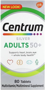Thumbnail - Centrum, Silber, Erwachsene 50+, 80 Tabletten