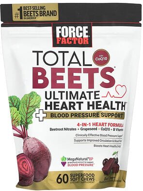 Force Factor, Total Beets® With CoQ10, Ultimate Heart Health, ultimative Herzgesundheit, Schwarzkirsche, 60 Superfood So...