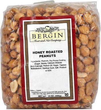 Bergin Fruit and Nut Company, Mit Honig geröstete Erdnüsse, 454 g (16 oz.)
