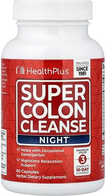 Health Plus, Super Colon Cleanse, Night®, Darmreinigung, 60 Kapseln