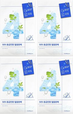 Numbuzin, No.4 SOS Icy Soothing Beauty Sheet Mask, beruhigende Beauty-Tuchmaske, 4 Tuchmasken, 0,91 fl. oz. oz. (27 ml) ...