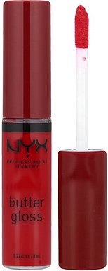 NYX Professional Makeup, Butter Gloss, Lipgloss, 20 Red Velvet, Lipgloss, 20 Red Velvet, 8 ml (0,27 fl. oz.)