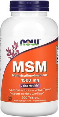 NOW Foods, MSM, Methylsulphonylmethan, 1.500 mg, 200 Tabletten