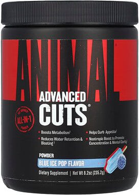 Animal, Advanced Cuts® Powder, Pulver zur Fettverbrennung, blaues Wassereis, 235,2 g (8,2 oz.)