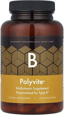 D'adamo, Polyvite® B, Multivitamin Supplement, Ergänzungsmittel mit Multivitaminen, 120 vegetarische Kapseln
