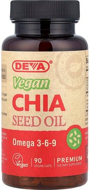 Deva, Veganes Premium-Chiasamenöl, 90 vegane Kapseln