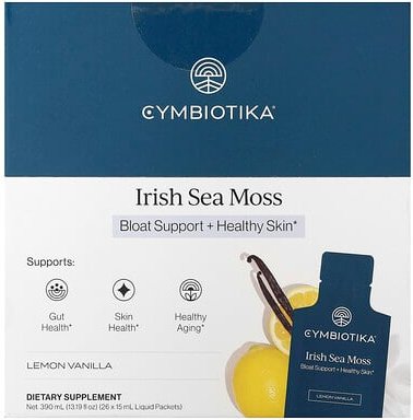 Thumbnail - Cymbiotika, Irish Sea Moss, irisches Seemoos, Zitrone-Vanille, 26 Flüssigkeitspäckchen, je 15 ml (0,5 fl. oz.).