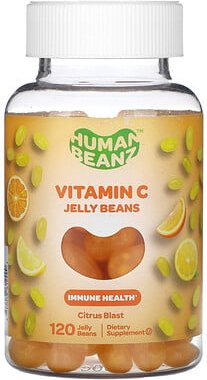 Human Beanz, Vitamin C Jelly Beans, Vitamin C-Geleebohnen, „Citrus Blast“, 120 Geleebohnen